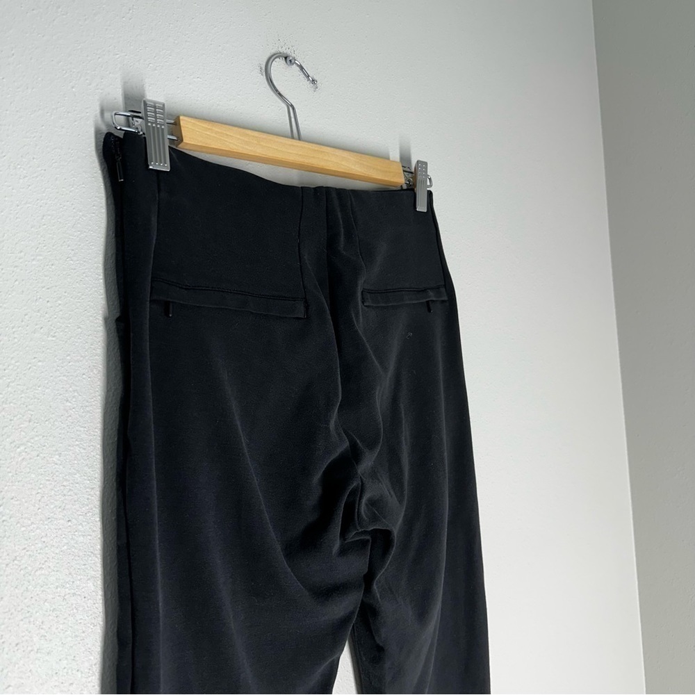 Athleta Siena Skinny Pants Black Ponte Fabric Size 4 Women’s Elastic Waist Zip - Picture 4 of 13